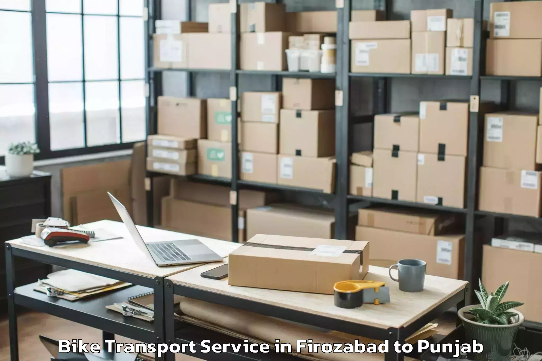 Hassle-Free Firozabad to Dera Nanak Bike Transport